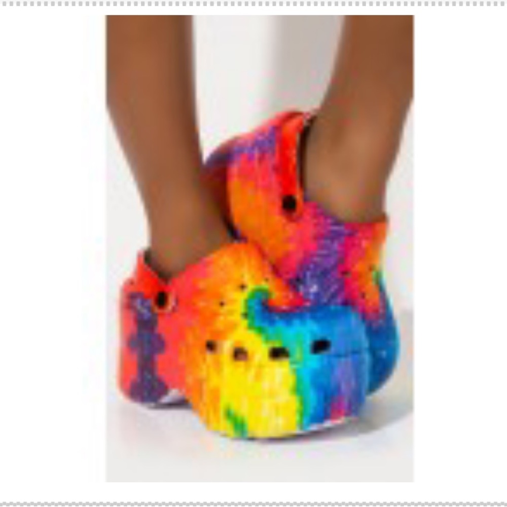 Multicolor Platform Crocs